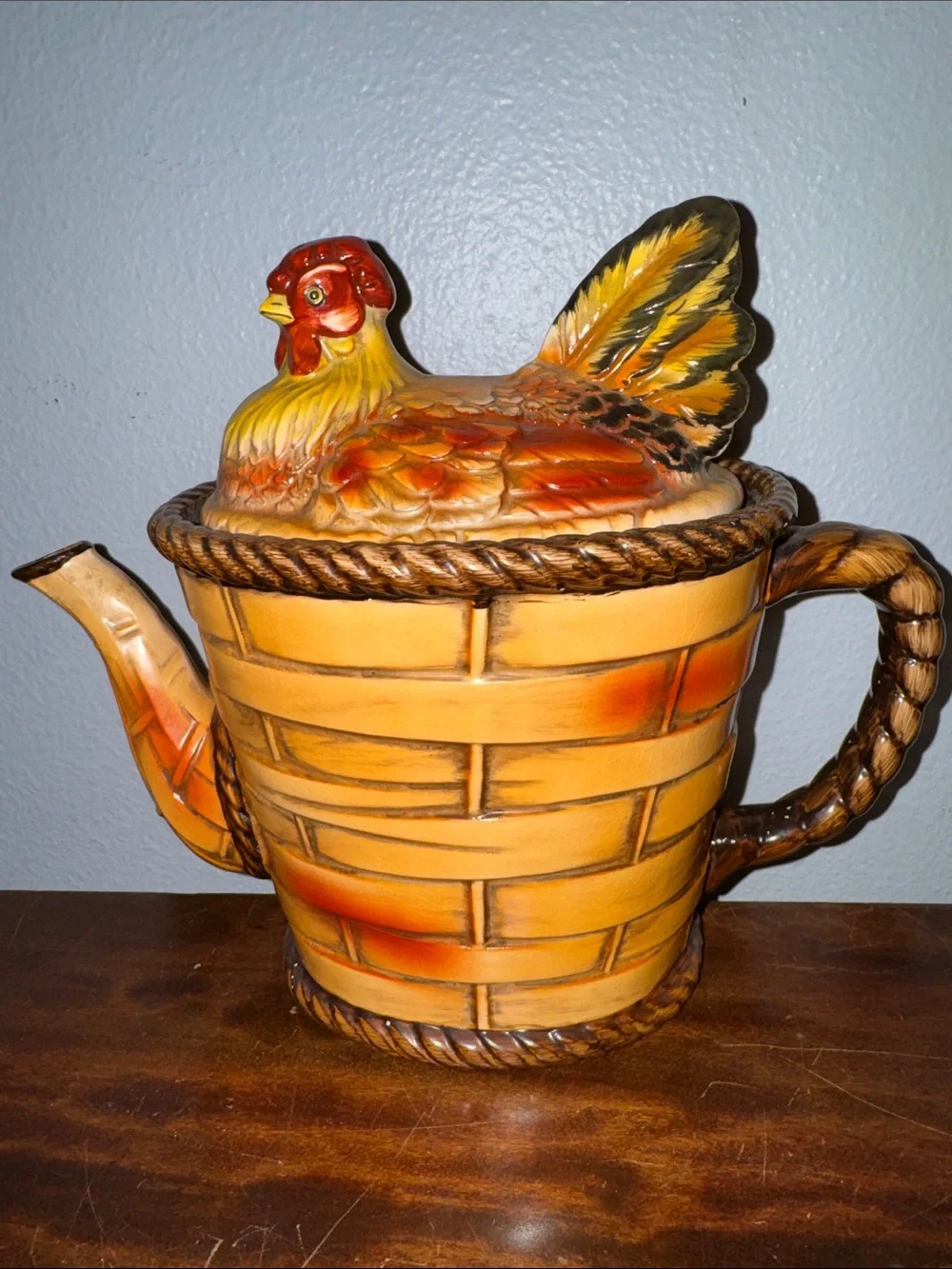 Vintage Ceramic Mid-Century Japanese Nesting Chicken Teapot No Flaws